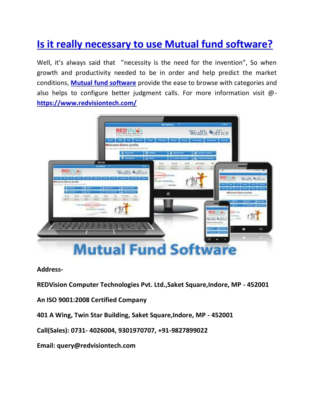 is it really necessary to use mutual fund software