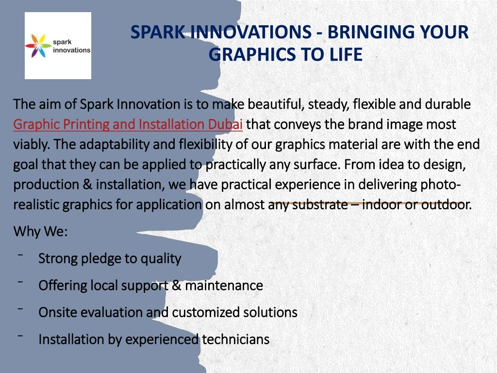 spark innovations bringing your graphics to life