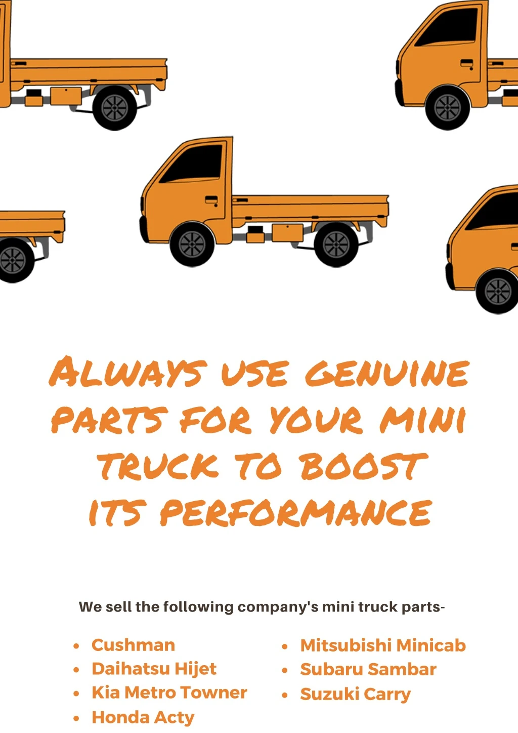 always use genuine parts for your mini truck