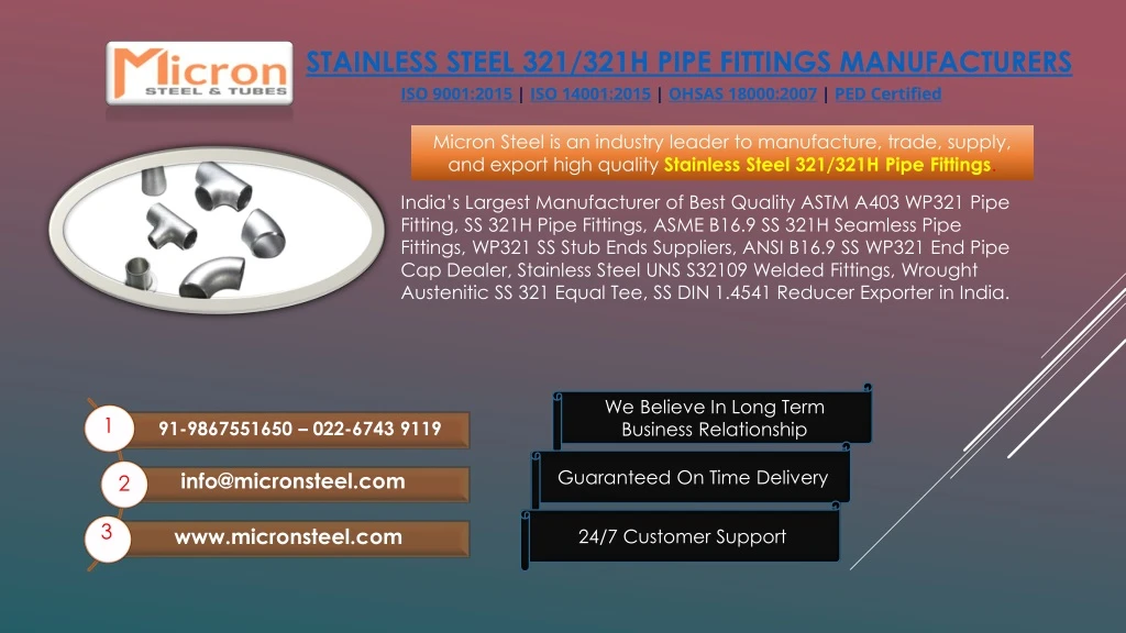 stainless steel 321 321h pipe fittings