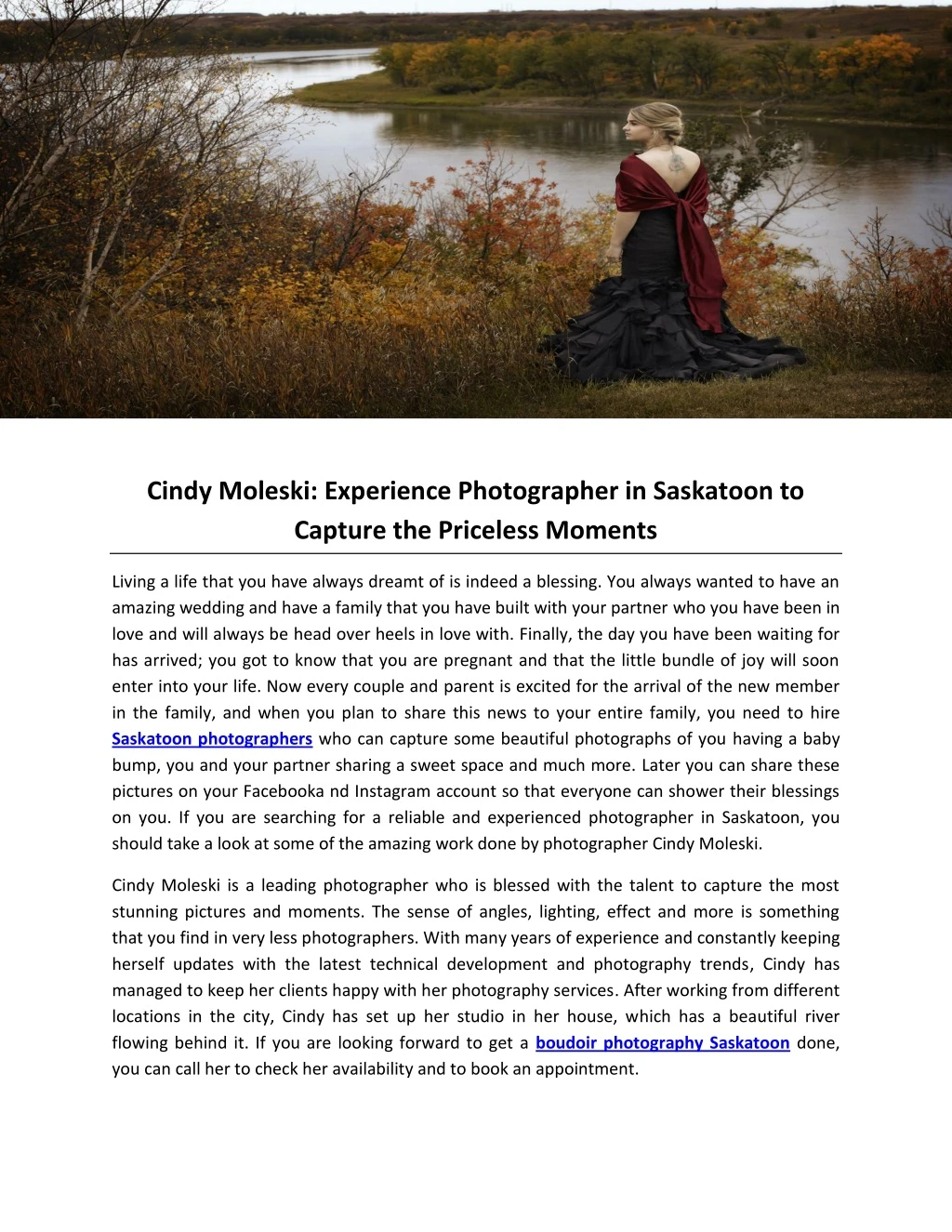 cindy moleski experience photographer