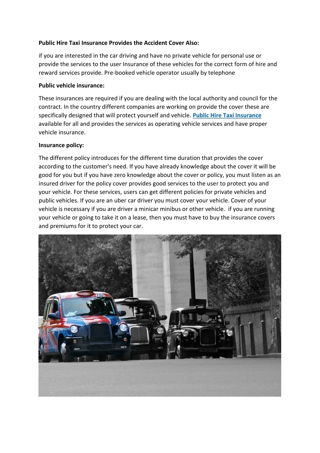 public hire taxi insurance provides the accident