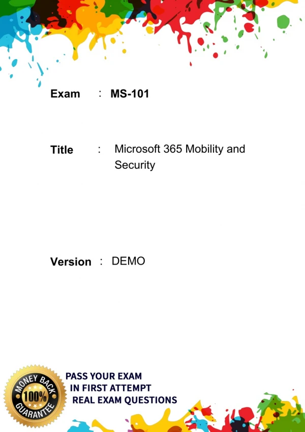 2020 Microsoft MS-101 Exam Questions