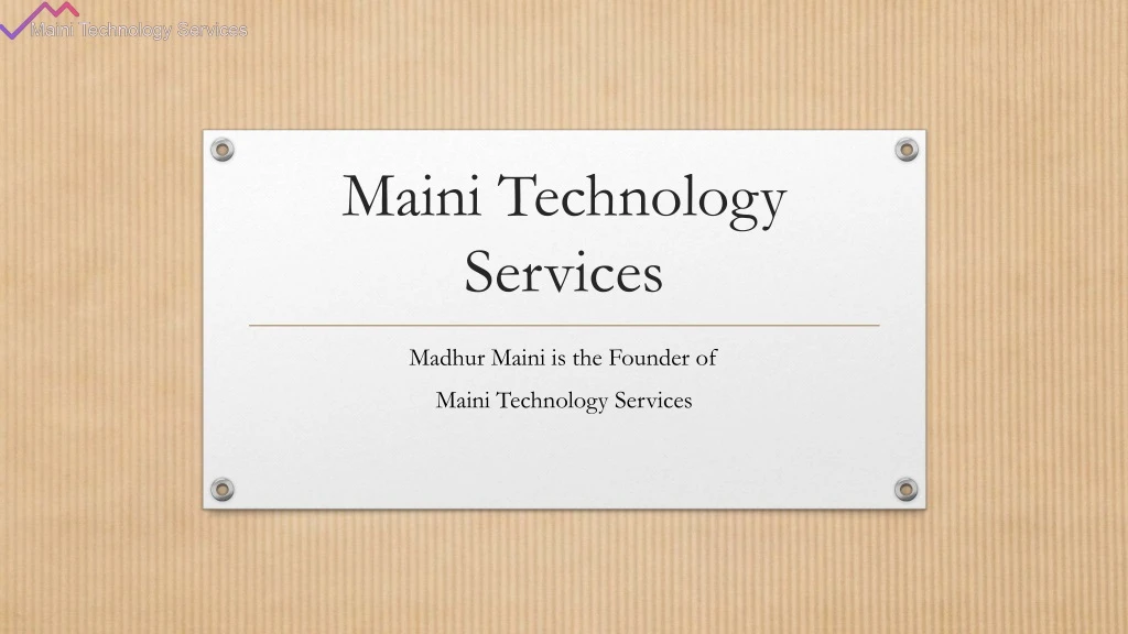 maini technology services