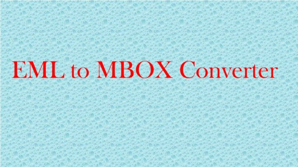 EML to MBOX Converter