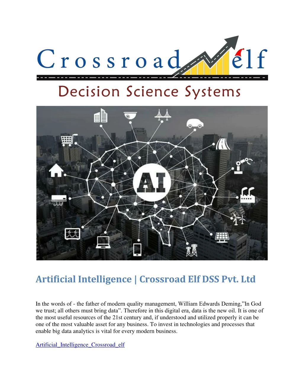 artificial intelligence crossroad elf dss pvt ltd