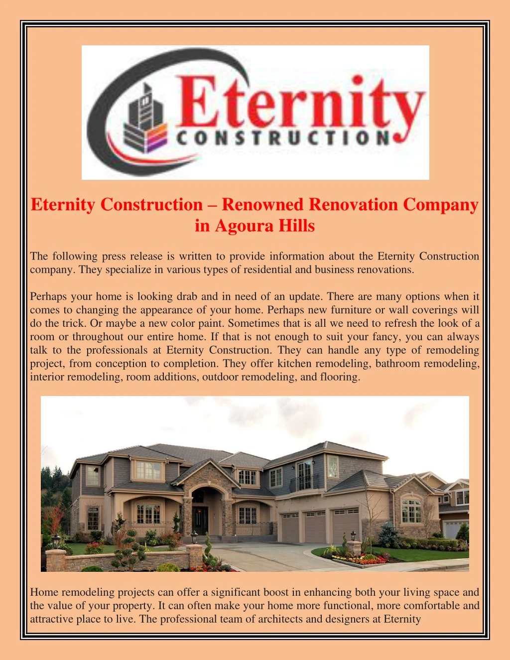 eternity construction renowned renovation company