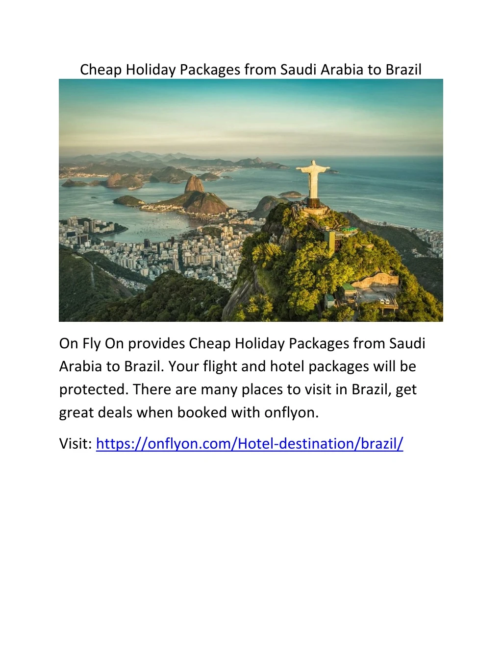 cheap holiday packages from saudi arabia to brazil