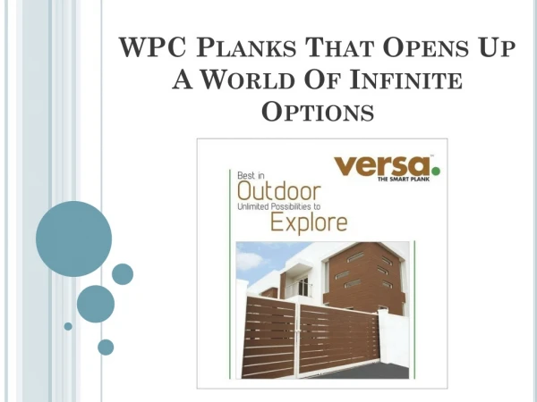 WPC Planks That Opens Up A World Of Infinite Options