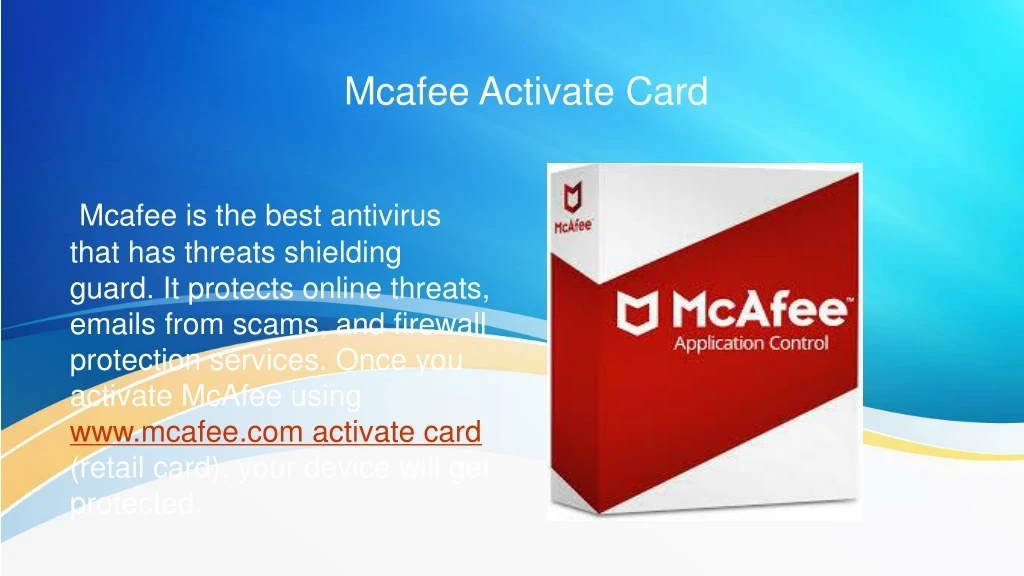 mcafee activate card