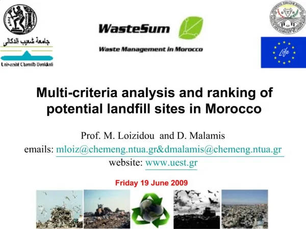 Multi-criteria analysis and ranking of potential landfill sites in Morocco