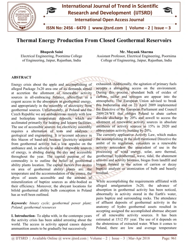 Thermal Energy Production From Closed Geothermal Reservoirs