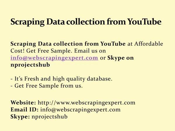 Scraping  Data collection from YouTube