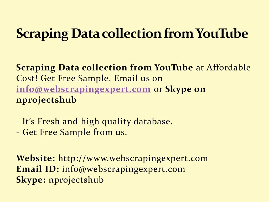 scraping data collection from youtube