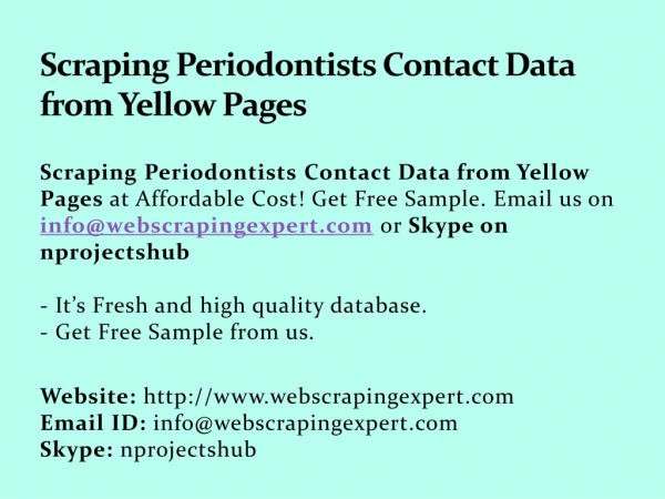 Scraping Periodontists Contact Data from Yellow Pages