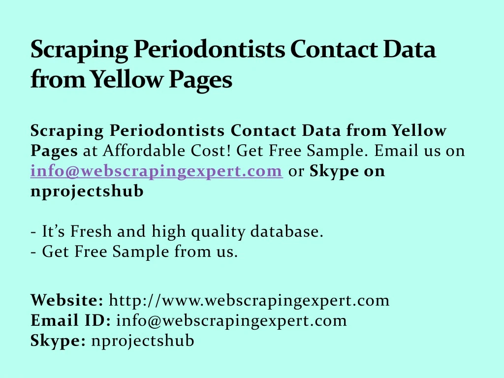 scraping periodontists contact data from yellow pages