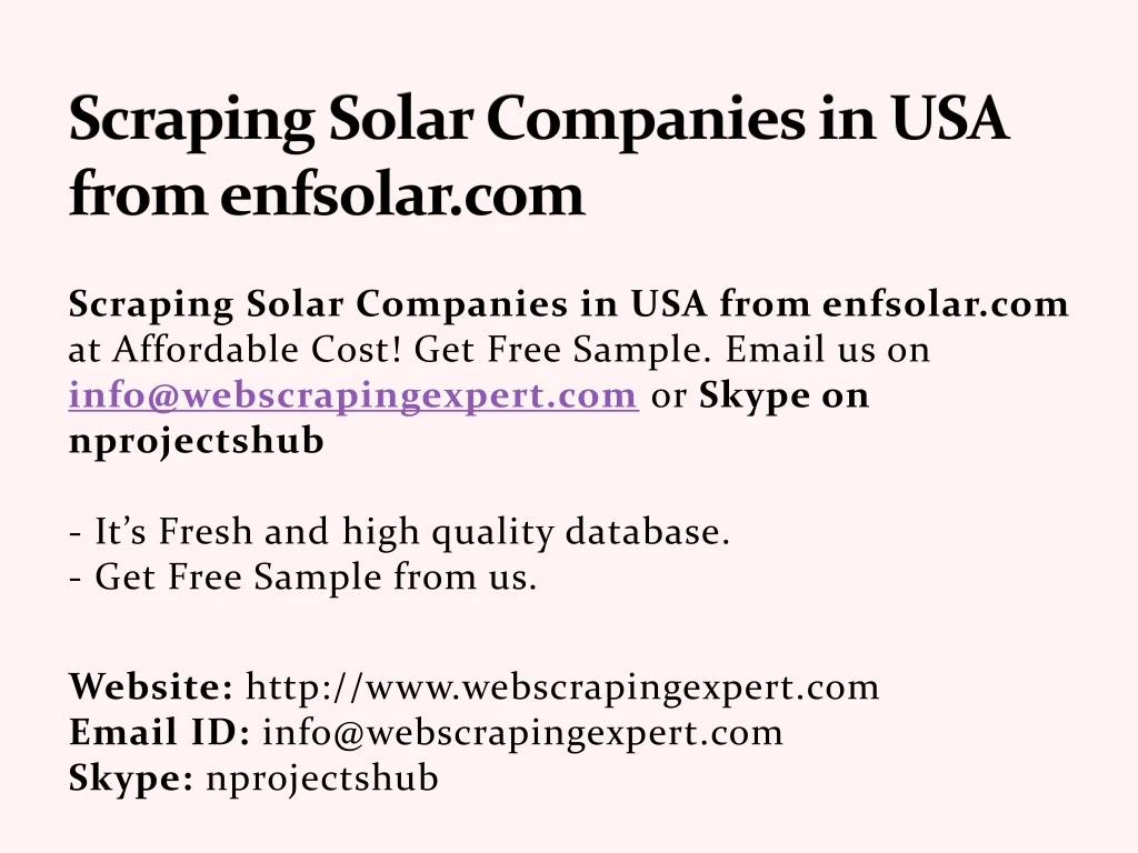 scraping solar companies in usa from enfsolar com