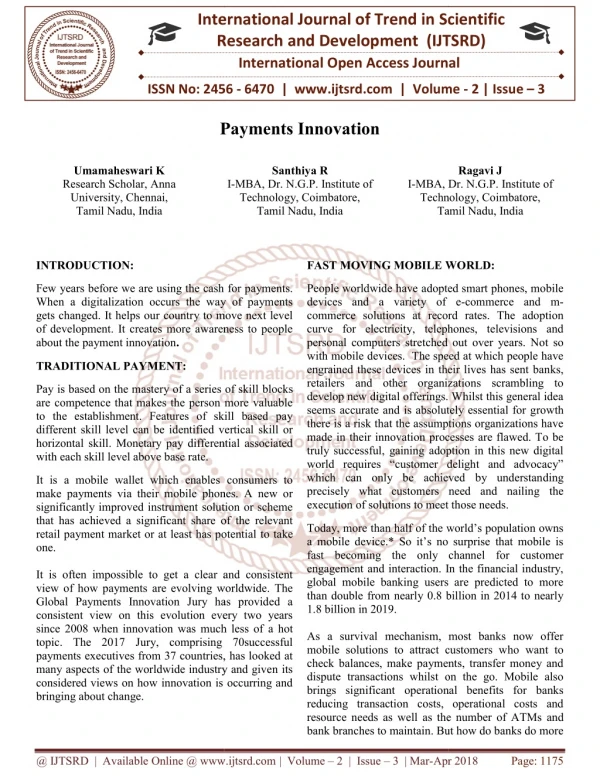 Payments Innovation