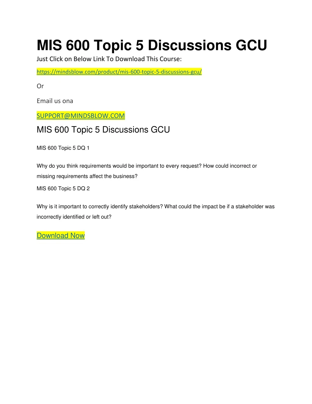 mis 600 topic 5 discussions gcu just click