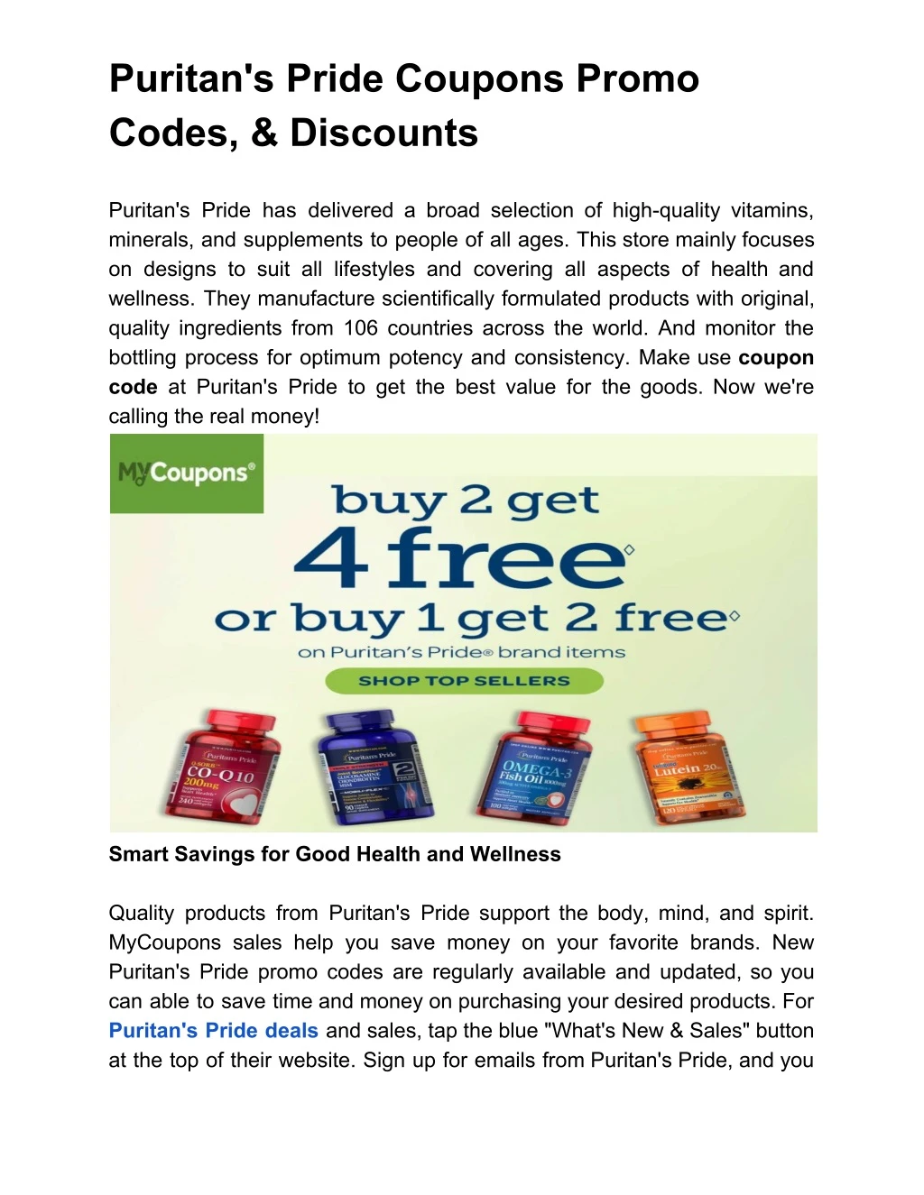puritan s pride coupons promo codes discounts