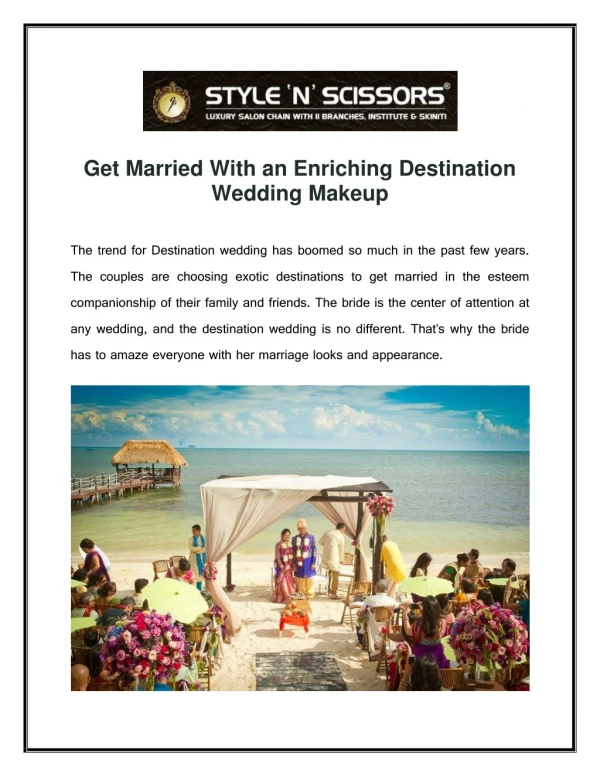 Get Married With an Enriching Destination Wedding Makeup