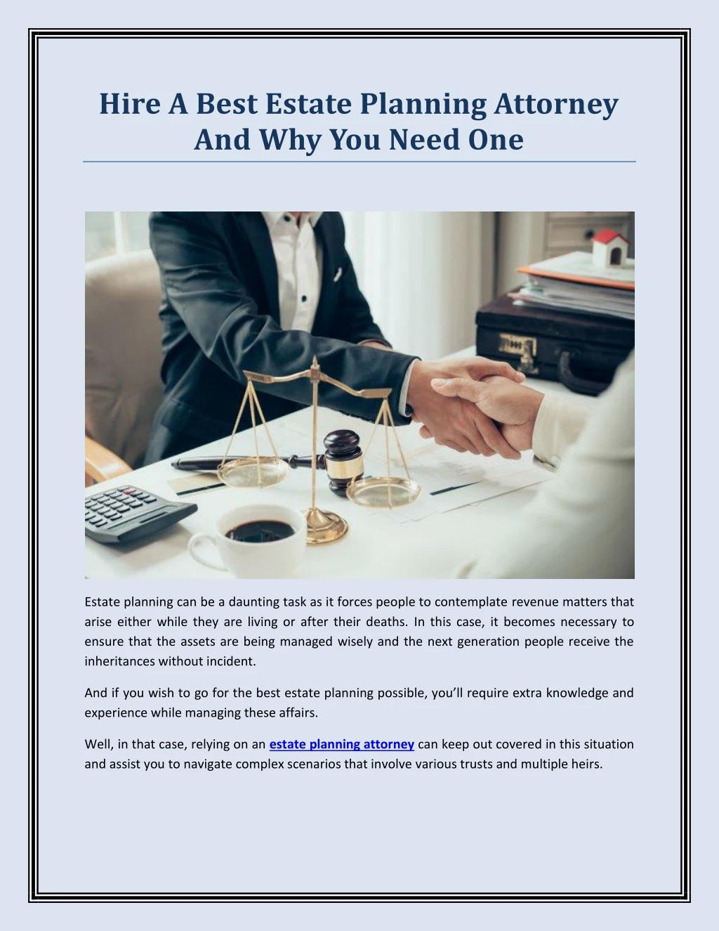 hire a best estate planning attorney