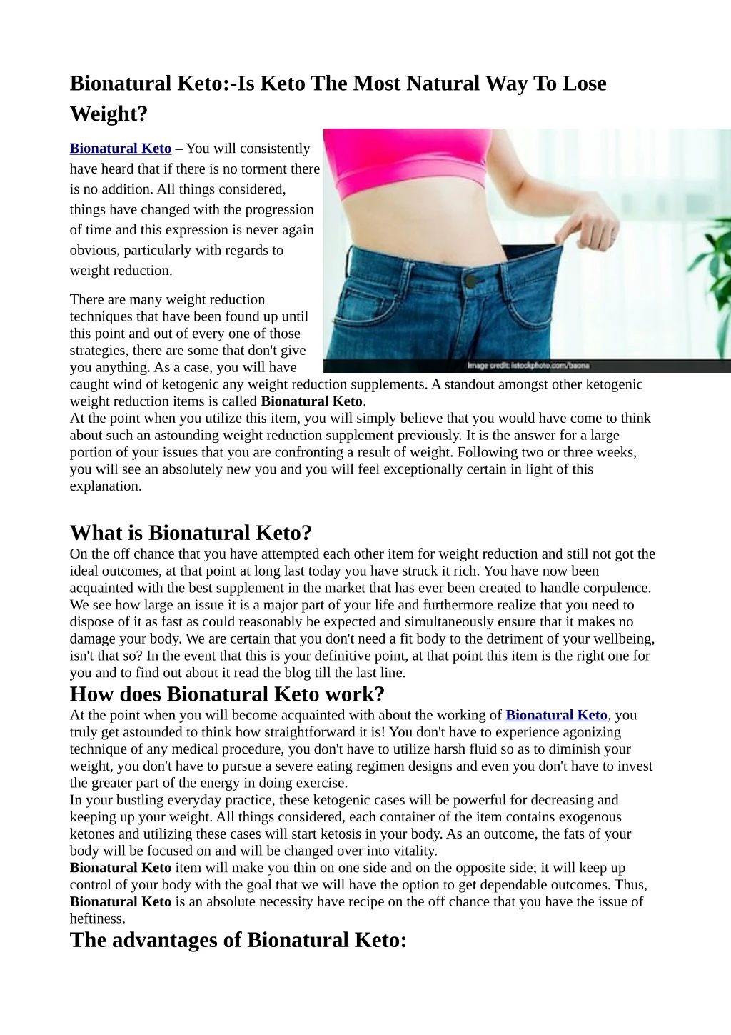 bionatural keto is keto the most natural