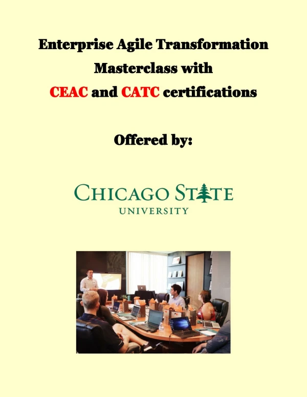 Offering  Agile Training programs in partnership with CSU