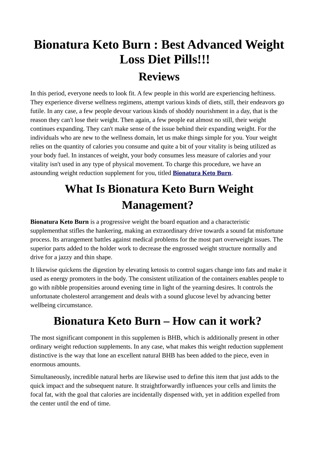 bionatura keto burn best advanced weight loss