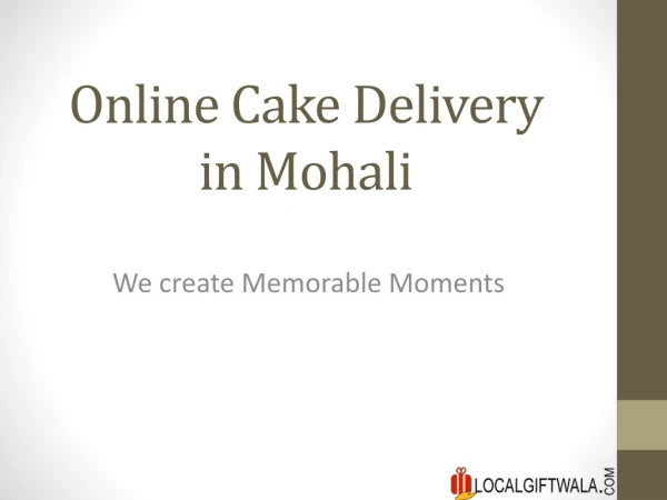 Best Online Cake Delivery in Mohali