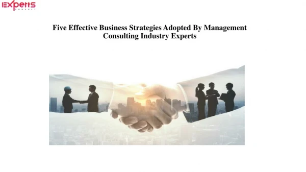 Five Effective Business Strategies Adopted By Management Consulting Industry Experts