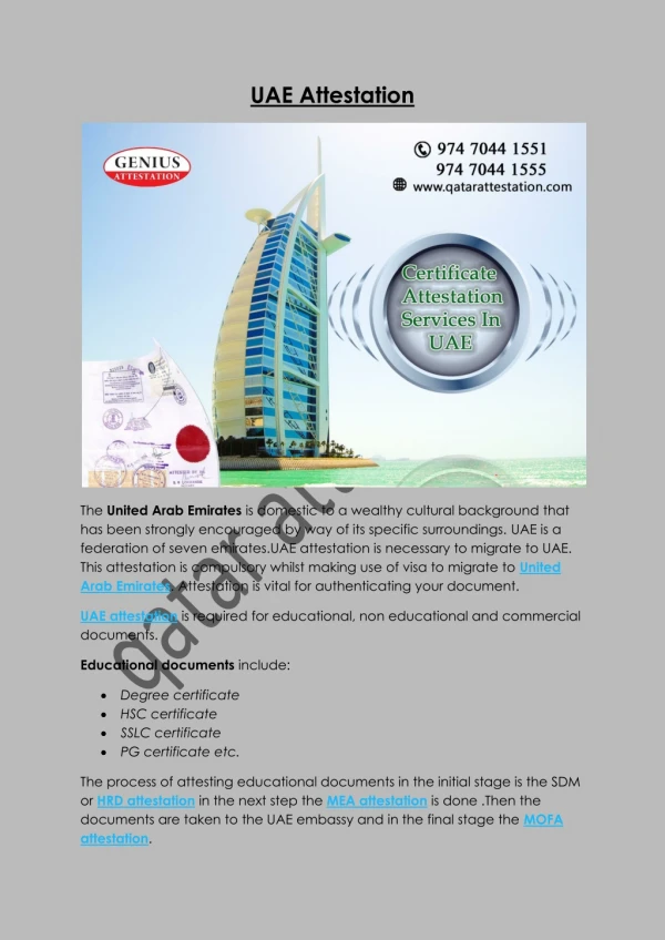 Certificate Attestation Services in UAE