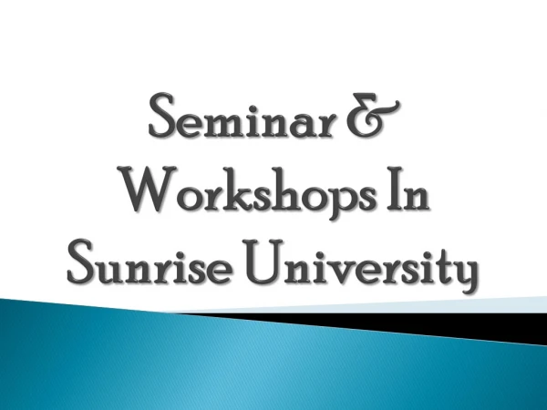 Seminar & Workshops