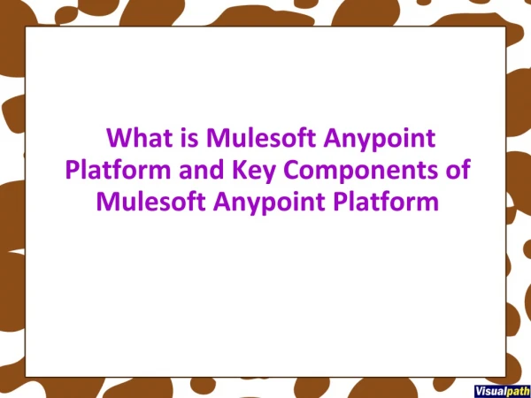 What is Mulesoft Anypoint Platform and Key Components
