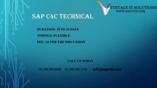 SAP C4C Technical PPT