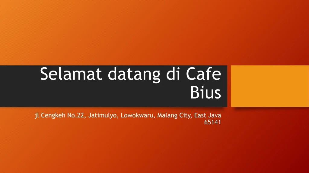 selamat datang di cafe bius