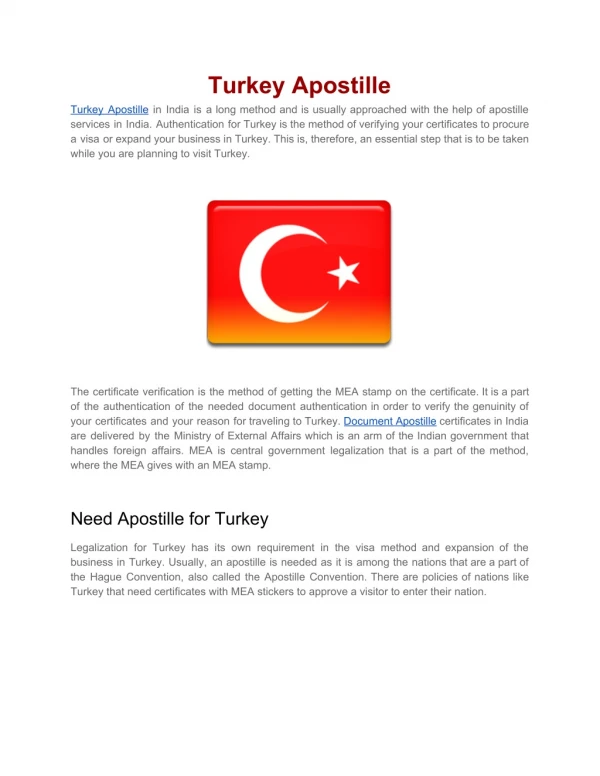 Turkey Apostille