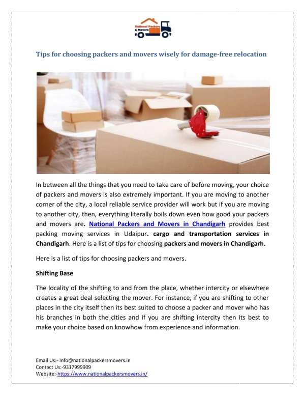 Tips for choosing packers and movers wisely for damage-free relocation