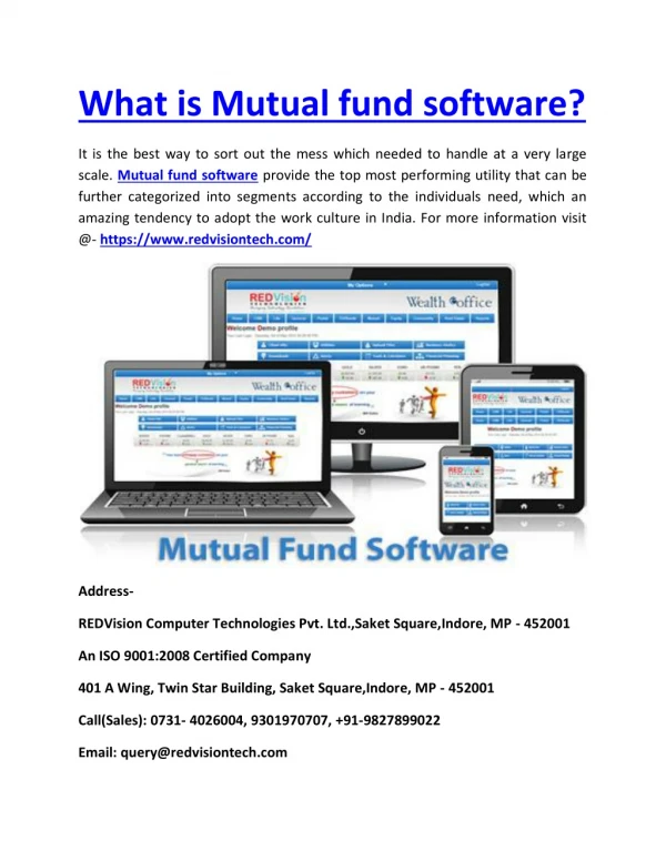 What is Mutual fund software?