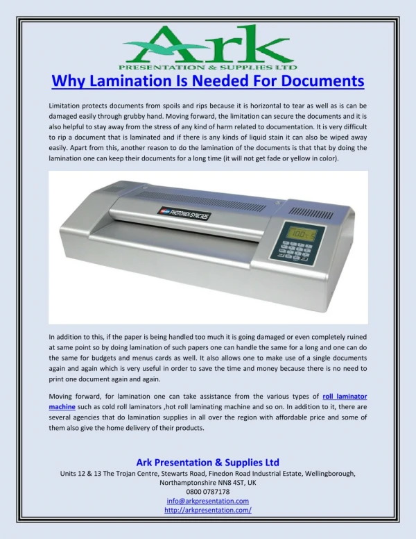 Why Lamination Is Needed For Documents