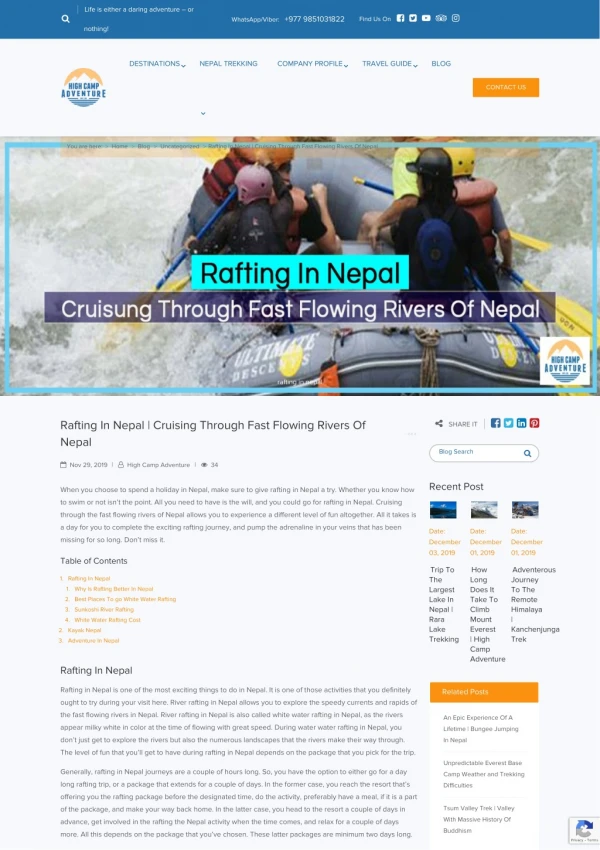 Rafting In Nepal | Cruising Through Fast Flowing Rivers Of Nepal