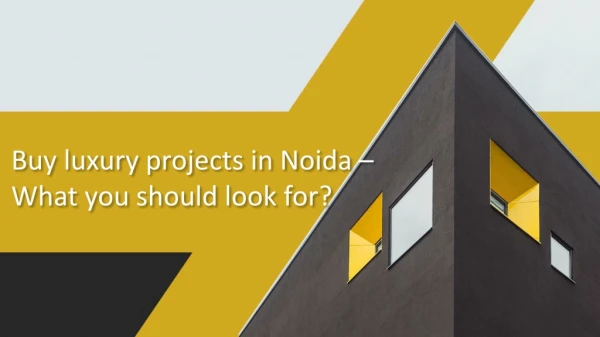 Buy luxury projects in Noida – What you should look for?