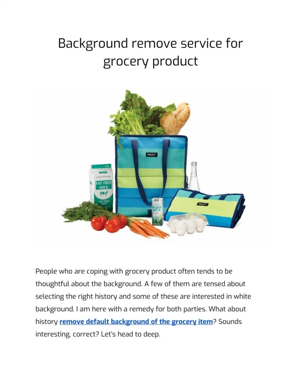 Background remove service for grocery product