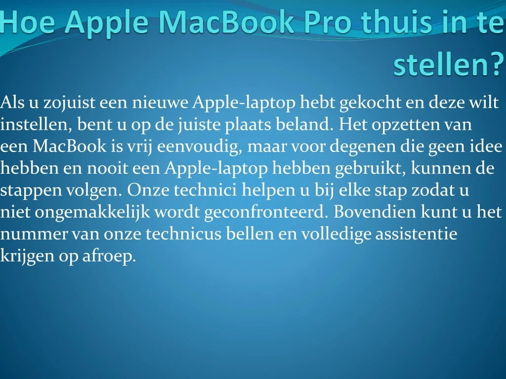 hoe apple macbook pro thuis in te stellen