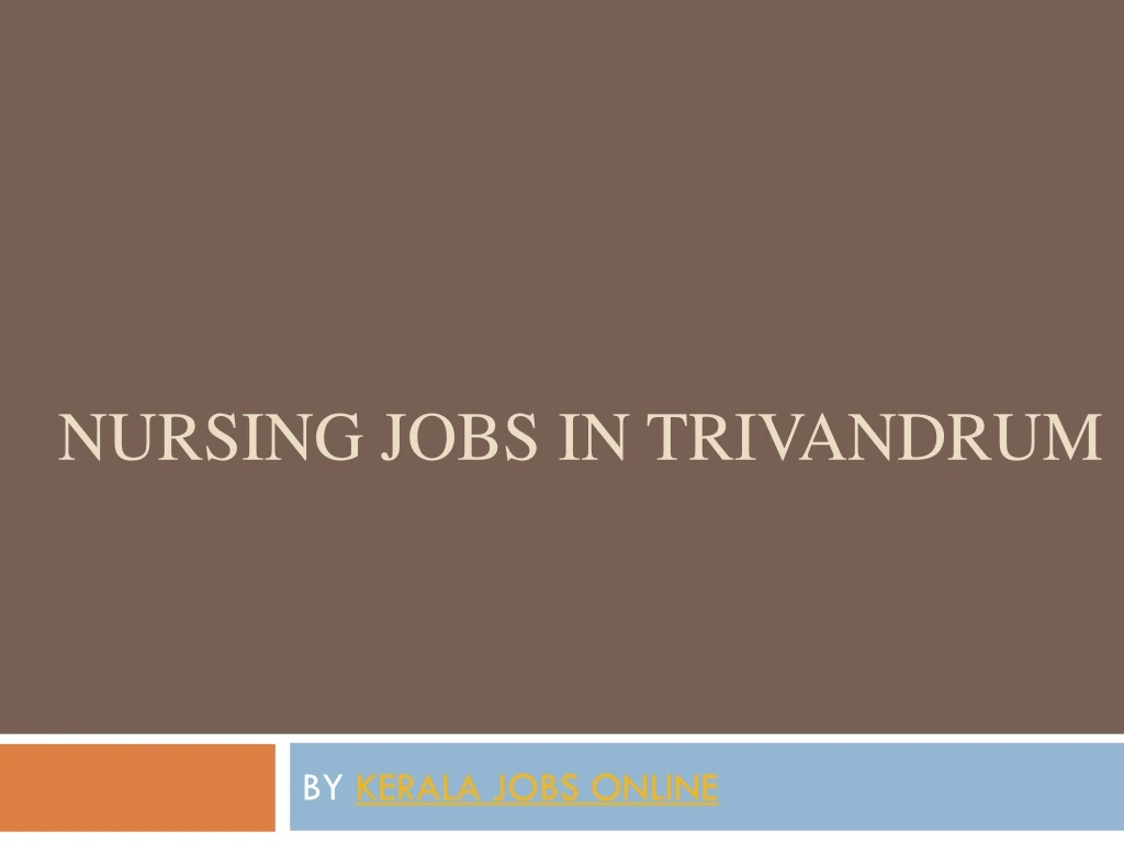nursing jobs in trivandrum
