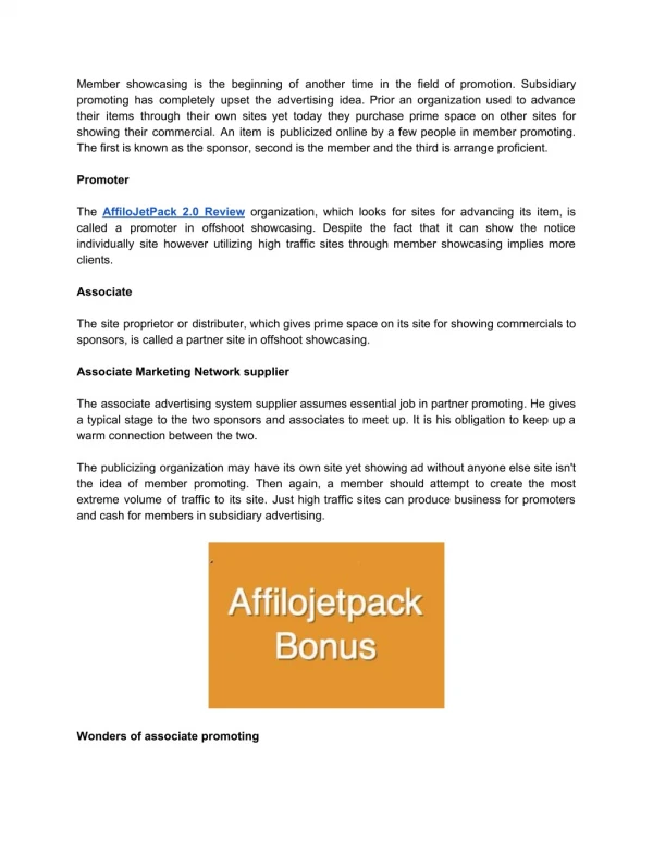 Affilojetpack Review | Role Of Affiliate Marketing