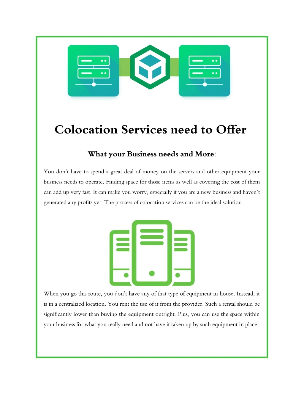 colocation services need to offer