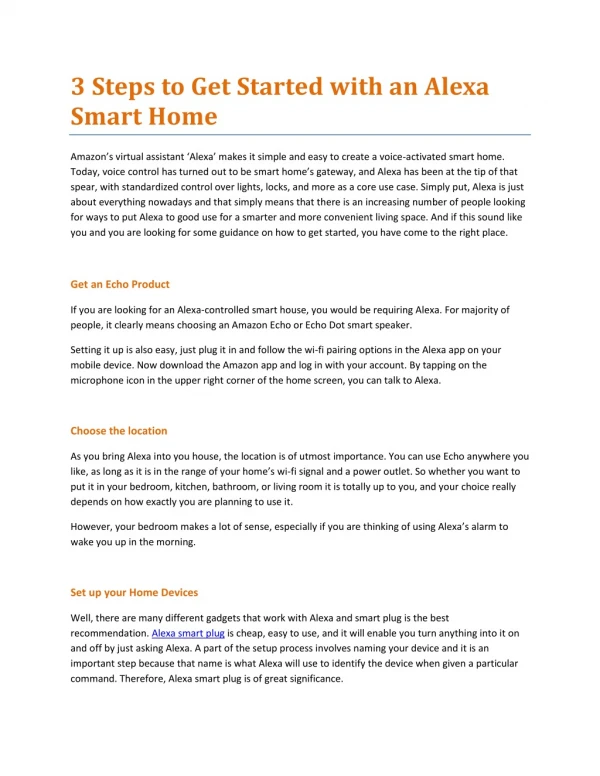 3 Steps to Get Started with an Alexa Smart Home