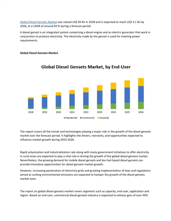 Global Diesel Gensets Market