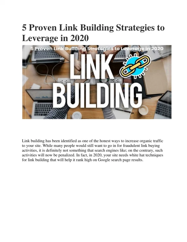 5 Proven Link Building Strategies to Leverage in 2020